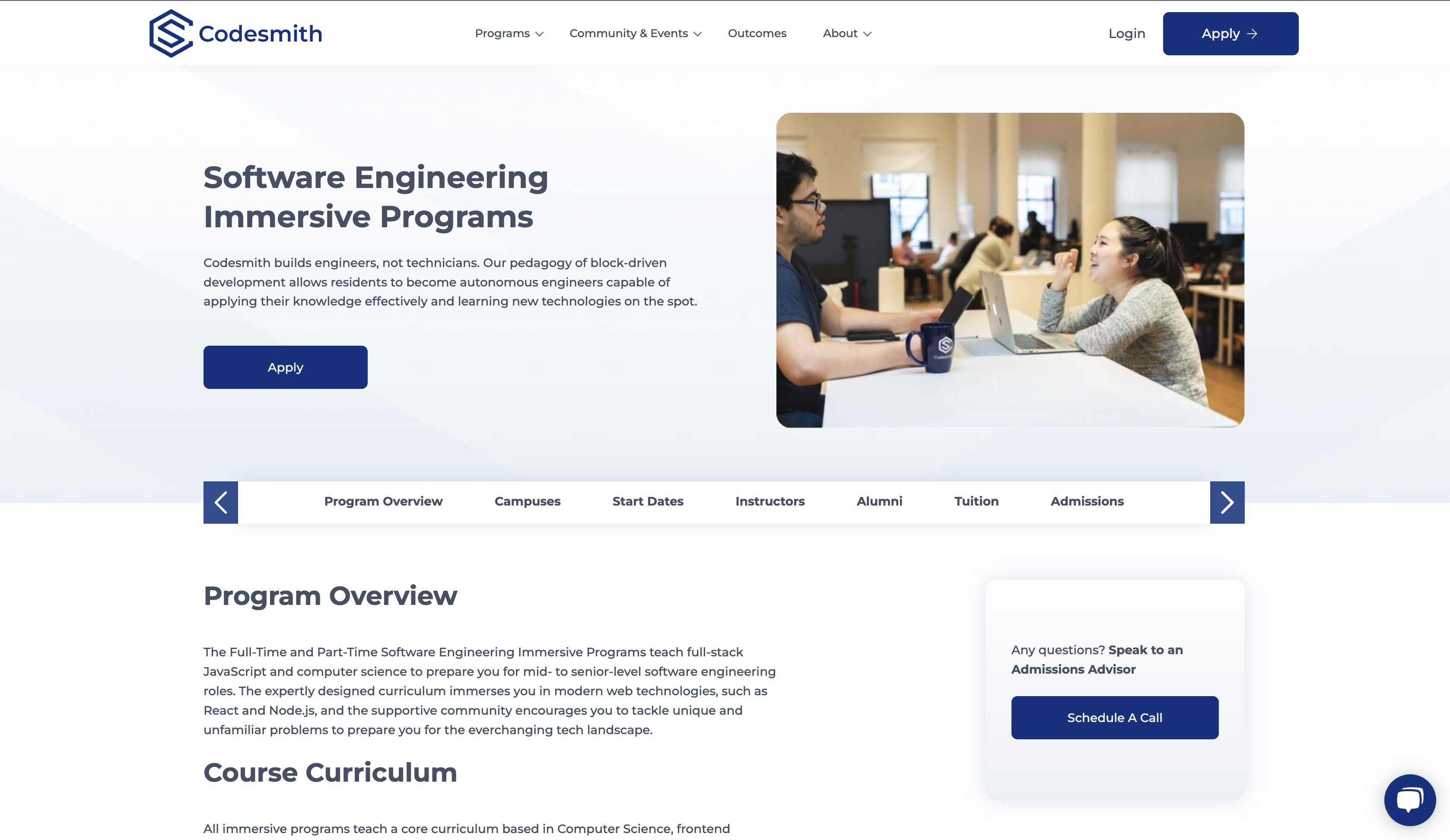 Codesmith website Image.